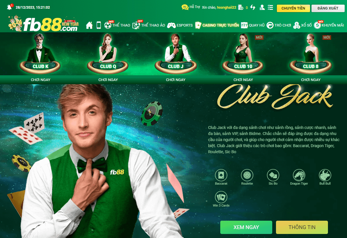 Casino Online FB88 – Nhiều Game Bài Đổi Thưởng hấp dẫn 3 Casino FB88 đáp ứng tốt các tiêu chí chất lượng để mang đến trải nghiệm cá cược đẳng cấp châu Á