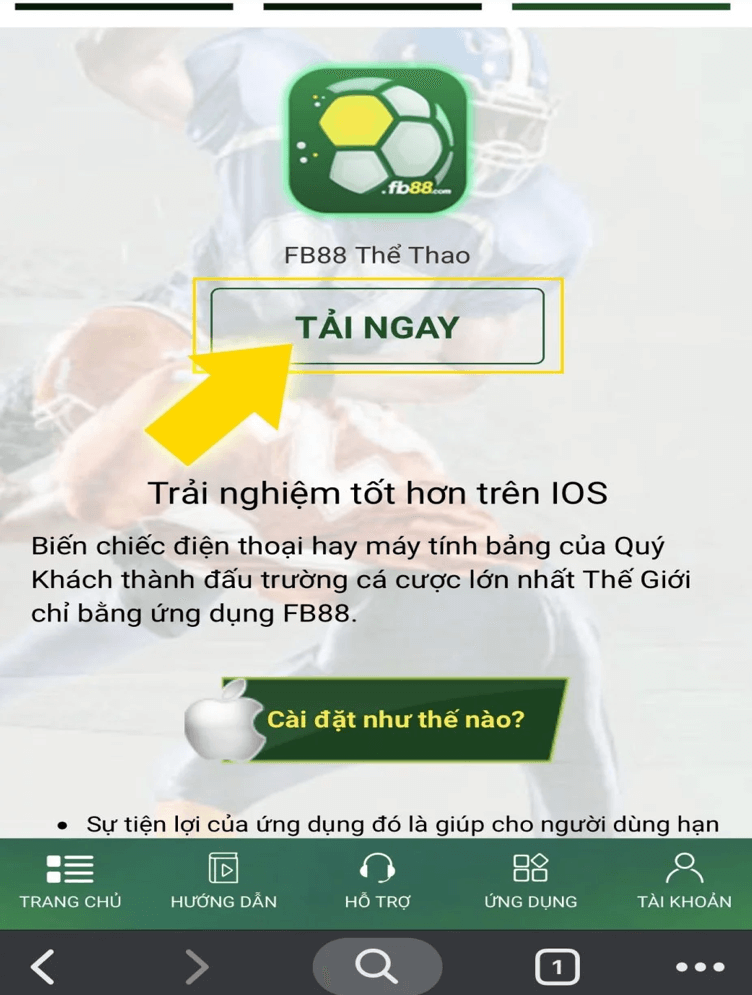 Tải App FB88 cho Điện Thoại Android, IOS file APK/IOS 12 Tải app FB88 cho hệ điều hành iOS bước 5
