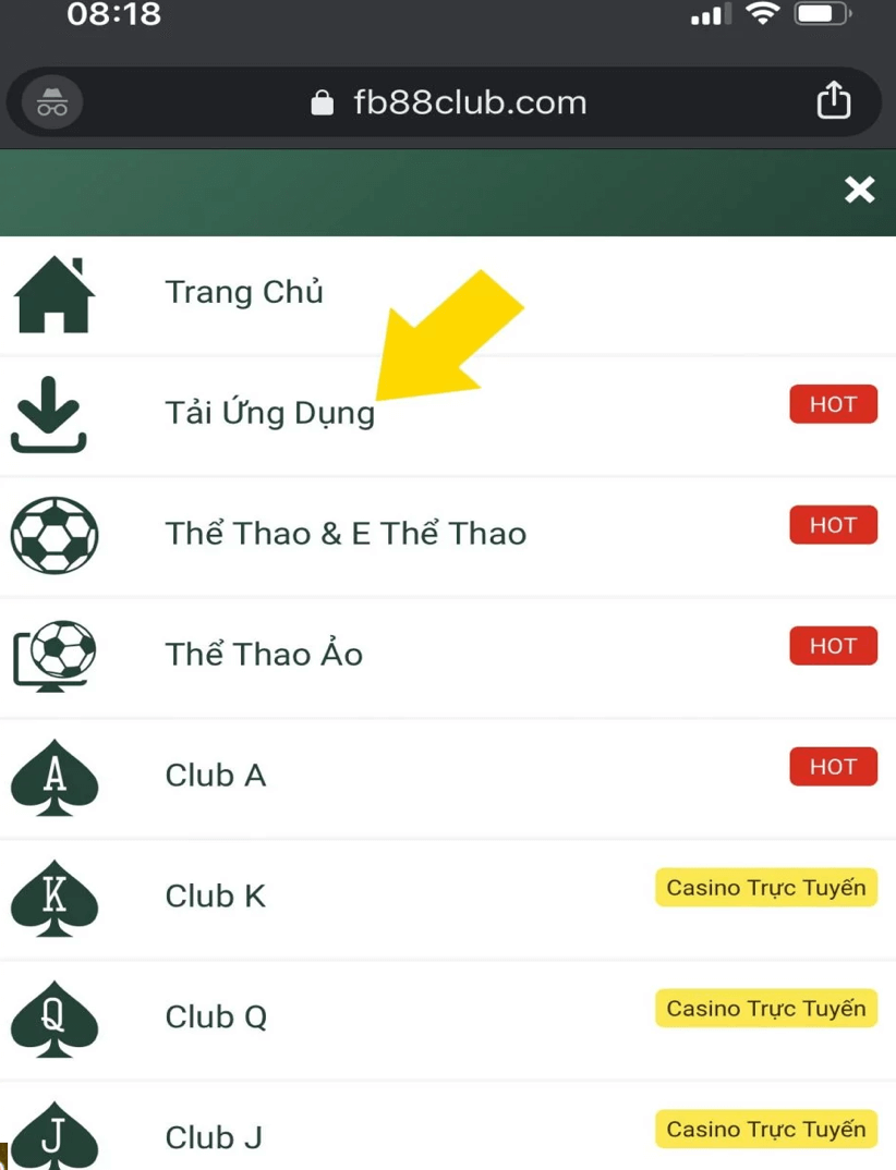 Tải App FB88 cho Điện Thoại Android, IOS file APK/IOS 10 Tải app FB88 cho iOS bước 3